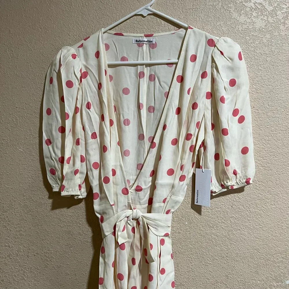 NWT Reformation Olince dress in Andie polka dots - Picture 2 of 6